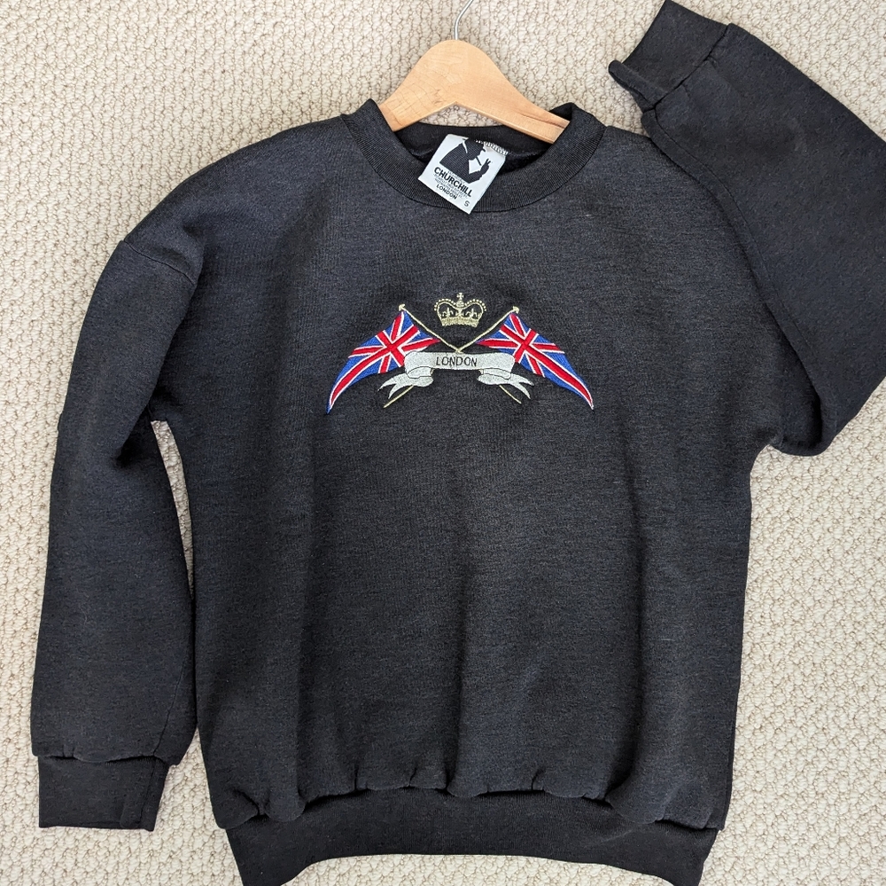 Buckingham London Embroidered Sweatshirt from England Women S/M British Royals